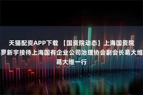 天猫配资APP下载 【国资院动态】上海国资院院长罗新宇接待上海国有企业公司治理协会副会长葛大维一行